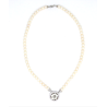 Collana da Donna in Argento 925% con Perle Bianche Coltivate 6/6,5mm Cammeo Centrale Sardonico