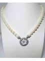 COLLANA DONNA CON PERLE COLTIVATE 6 6.5 CON CENTRALE CAMMEO SARDONICO