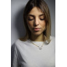 Collana da Donna in Argento 925% con Perle Bianche Coltivate 6/6,5mm Cammeo Centrale Sardonico