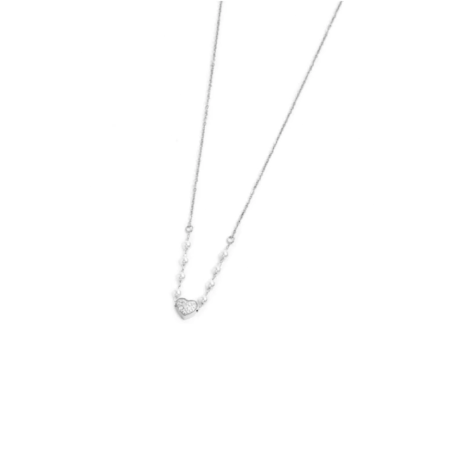 Collana Donna Marlù Nel Mio Cuore 15CN031-W in Acciaio Silver Cuore con Cristalli