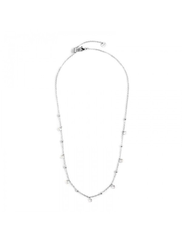 Collana Donna Marlù Be Woman 2CO0064-W in Acciaio Argento con Sfere Bianche