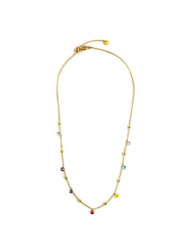 Collana Donna Marlù Be Woman 2CO0064G-RGB in Acciaio Pvd Oro con Sfere Colorate