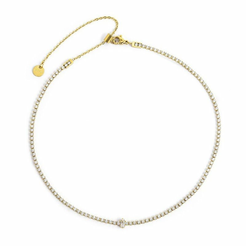 Collana Donna Marlù Tennis 2CO0076G-W in Acciaio Pvd Oro e Zirconi Bianchi Collana Donna Marlù Tennis 2CO0076G-W in Acciaio Pvd Oro e Zirconi Bianchi
