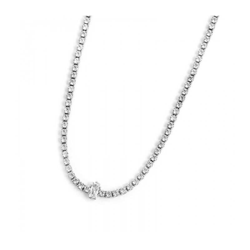 Collana Donna Tennis Marlù 2CO0076-W in Acciaio Colore Silver Con Zircone Bianco Collana Donna Tennis Marlù 2CO0076-W in Acciaio Colore Silver Con Zircone Bianco
