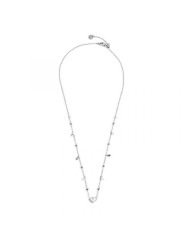 Collana Donna Marlù 15CN033-W in Acciaio Silver con Cuore Centrale Perla Bianca