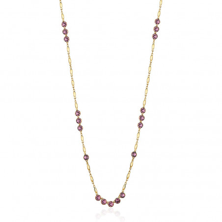 Collana Donna Brosway Affinity BFF155 in Acciaio Colore Oro con Zirconi Viola