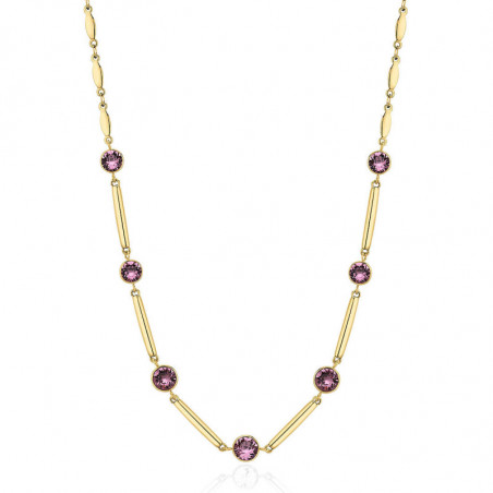 Collana Donna Brosway Affinity BFF159 in Acciaio Colore Oro con Cristalli Viola
