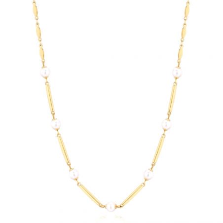 Collana Donna Brosway Affinity Bff161 in Acciaio Colore Oro con Perle Bianche