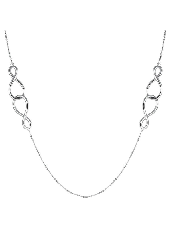 Collana Donna Brosway BBN19 Ribbon in Acciaio Silver con Cristalli e Infinito