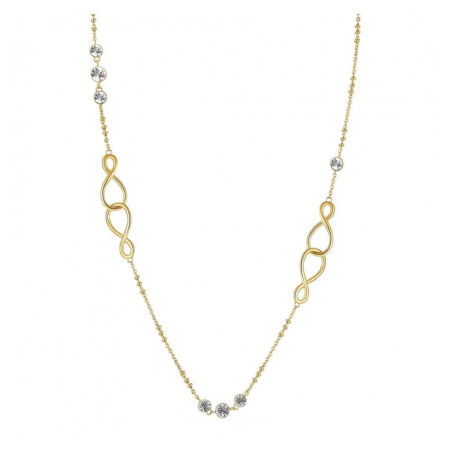 Collana Donna Brosway BBN18 Ribbon in Acciaio Pvd Oro con Cristalli e Infinito