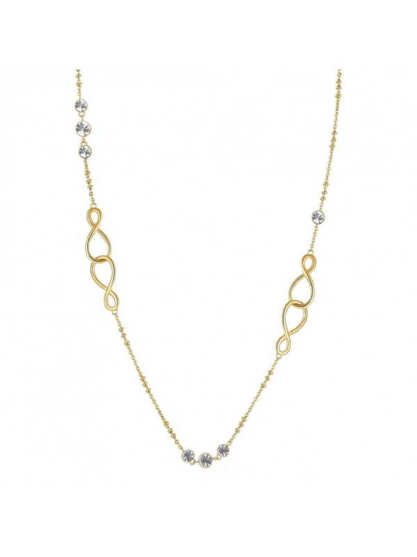 Collana Donna Brosway BBN18 Ribbon in Acciaio Pvd Oro con Cristalli e Infinito