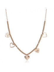 Collana Donna Brosway Chant BAH10 in Acciaio Pvd Oro Rosa Pendenti Cuore
