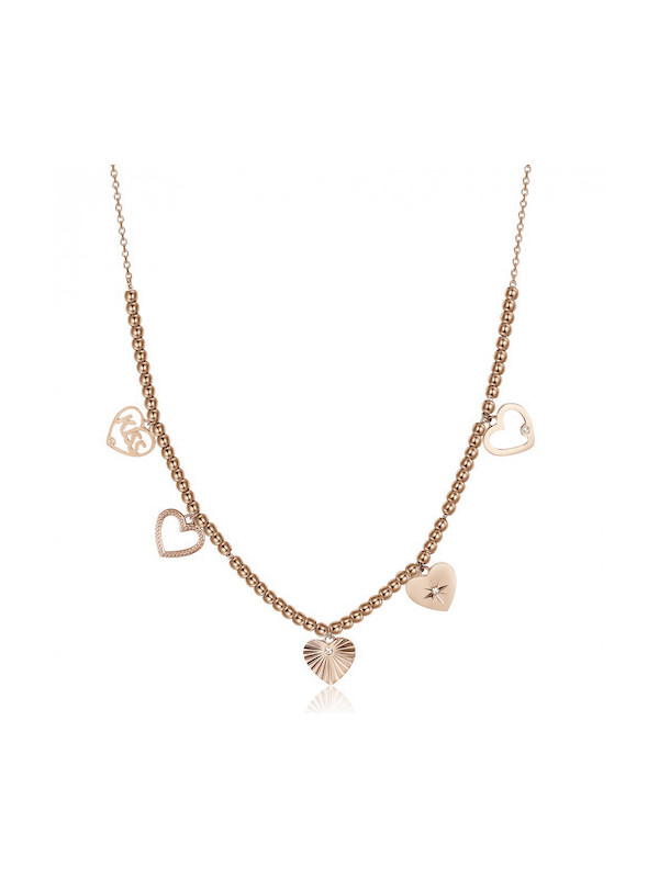 Collana Donna Brosway Chant BAH10 in Acciaio Pvd Oro Rosa Pendenti Cuore