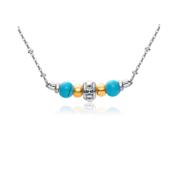 Collana da Donna Brosway Tres Jolie BTJMS662 in Acciaio Silver con Sfere in Turchese