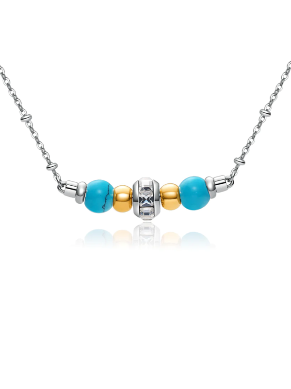 Collana da Donna Brosway Tres Jolie BTJMS662 in Acciaio Silver con Sfere in Turchese