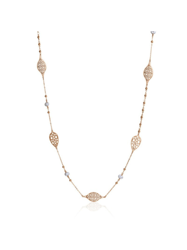 Collana Donna Brosway Tailor BIL04 in Acciaio Pvd Oro Rosa con Perle