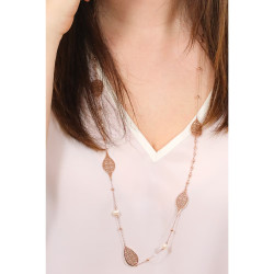 Collana Donna Brosway Tailor BIL04 in Acciaio Pvd Oro Rosa con Perle