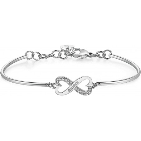 Bracciale Donna Brosway Chakra Bhk396 in Acciaio con Scritta Amore e Cristalli