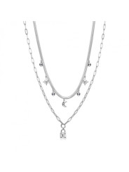 Collana da Donna Brosway Chant a Doppio Filo BAH47 Pendenti Lucchetto Silver