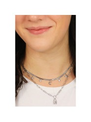 Collana da Donna Brosway Chant a Doppio Filo BAH47 Pendenti Lucchetto Silver
