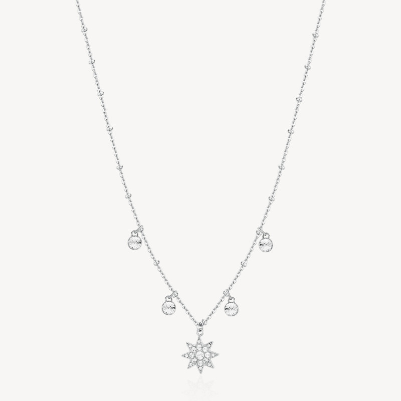 Collana Donna Brosway Chakra BHKN078 in Acciaio Silver con Stella e Cristalli