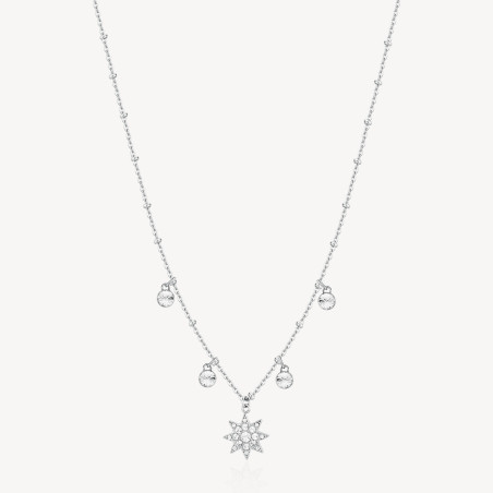 Collana Donna Brosway Chakra BHKN078 in Acciaio Silver con Stella e Cristalli