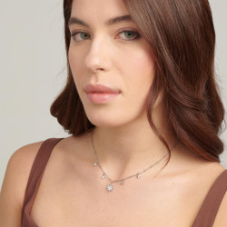 Collana Donna Brosway Chakra BHKN078 in Acciaio Silver con Stella e Cristalli