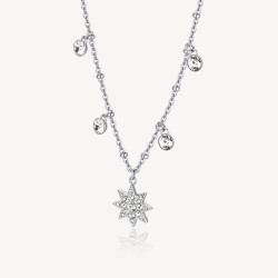 Collana Donna Brosway Chakra BHKN078 in Acciaio Silver con Stella e Cristalli