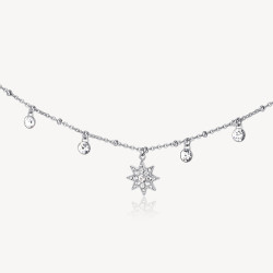 Collana Donna Brosway Chakra BHKN078 in Acciaio Silver con Stella e Cristalli