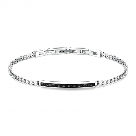 Bracciale Uomo Brosway Ink BIK117 in Acciaio Colore Silver e Swarosvki Nero