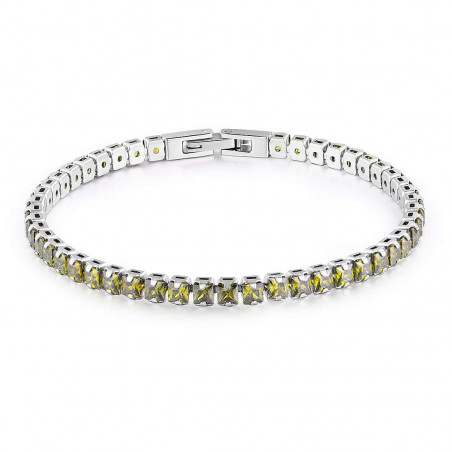 Bracciale Uomo Tennis Brosway Avantgarde BVD24 in Acciaio Silver, Zirconi Gialli