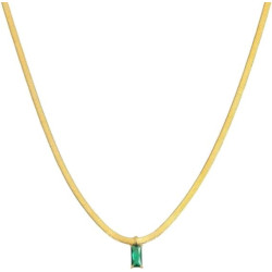 Collana Donna Marlù Sparkles 31CN0001G-S in Acciaio Pvd Oro Snake con Zircone Verde