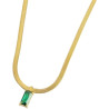 Collana Donna Marlù Sparkles 31CN0001G-S in Acciaio Pvd Oro Snake con Zircone Verde