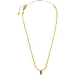 Collana Donna Marlù Sparkles 31CN0001G-S in Acciaio Pvd Oro Snake con Zircone Verde