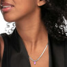 Collana Donna Marlù Sparkles 31CN0001-LF in Acciaio Silver Snake con Zircone Rosa
