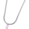 Collana Donna Marlù Sparkles 31CN0001-LF in Acciaio Silver Snake con Zircone Rosa