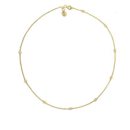 Collana Donna Liujo LJ2466 in Acciaio 316l Pvd Oro Giallo e Zironci Bianchi