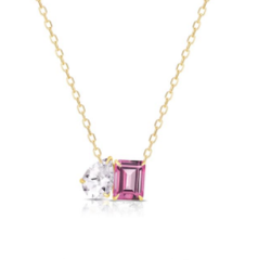 Collana Donna Liujo LJ2546 in Acciaio 3161l Pvd Oro Giallo con Zirconi Rosso e Bianco