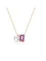 Collana Donna Liujo LJ2546 in Acciaio 3161l Pvd Oro Giallo con Zirconi Rosso e Bianco
