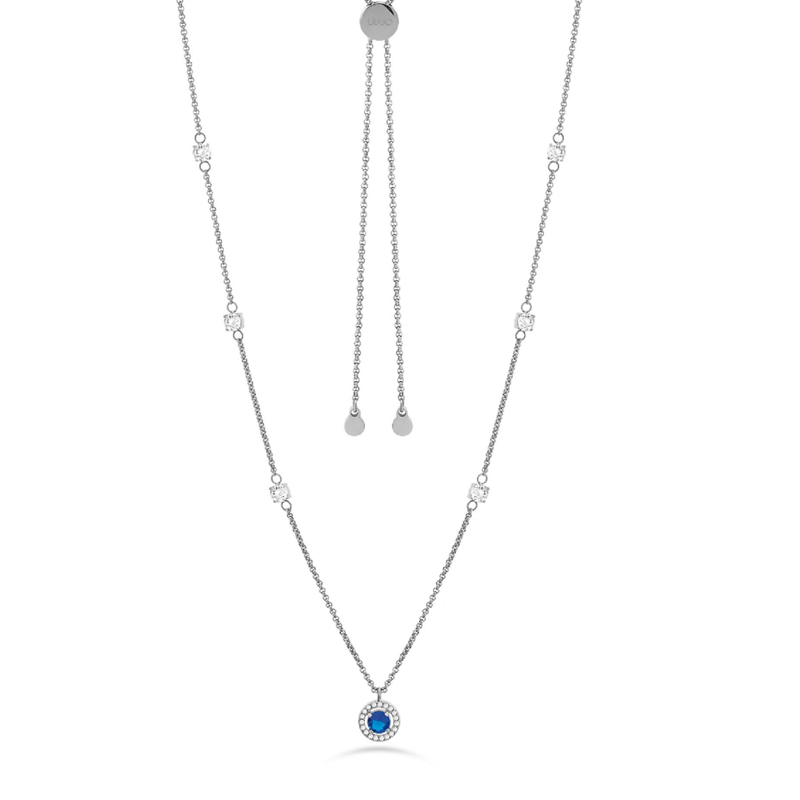 Collana Donna Liujo LJ2263 in Acciaio 3161l Silver con Pendente Colore Blu Collana Donna Liujo LJ2263 in Acciaio 3161l Silver con Pendente Colore Blu