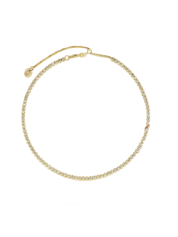 Collana Donna Liujo LJ2476 in Acciaio 3161l Pvd Oro Giallo con Zirconi Cubici Bianchi