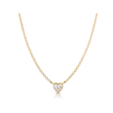 Collana Donna Liujo LJ2531 in Acciaio 3161l Pvd Oro Giallo con Ciondolo Cuore e Zirconi