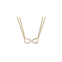 Collana Donna Liujo LJ2514 in Acciaio 3161l Pvd oro Giallo con Infinito Centrale e Zirconi 45+5cm