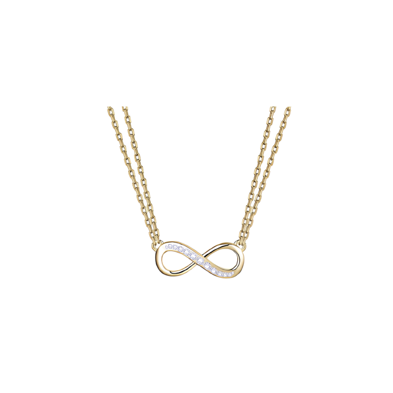 Collana Donna Liujo LJ2514 in Acciaio 3161l Pvd oro Giallo con Infinito Centrale e Zirconi 45+5cm Collana Donna Liujo LJ2514 in Acciaio 3161l Pvd oro Giallo con Infinito Centrale e Zirconi 45+5cm