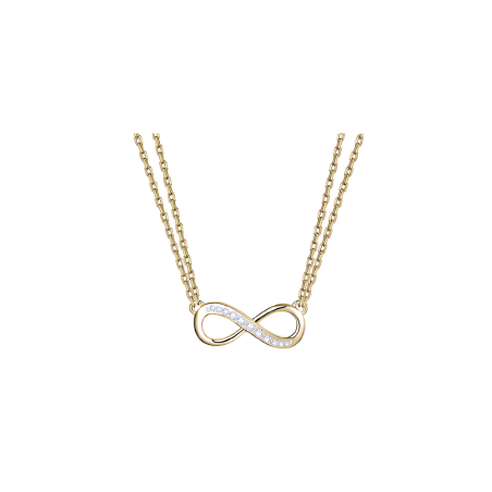Collana Donna Liujo LJ2514 in Acciaio 3161l Pvd oro Giallo con Infinito Centrale e Zirconi 45+5cm