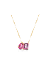 Collana Donna Liujo LJ2548 in Acciaio 3161l Pvd Oro Giallo con Zirconi Viola