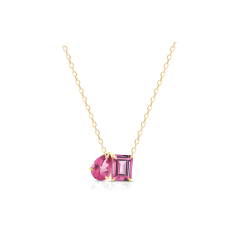 Collana Donna Liujo LJ2548 in Acciaio 3161l Pvd Oro Giallo con Zirconi Viola