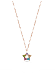 Collana Donna Liujo LJ2451 in Acciaio 3161l Pvd Oro Rosa con Cuore e Zirconi Multicolor