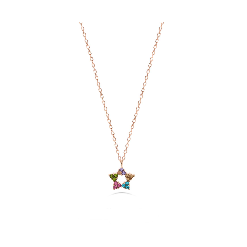 Collana Donna Liujo LJ2451 in Acciaio 3161l Pvd Oro Rosa con Cuore e Zirconi Multicolor Collana Donna Liujo LJ2451 in Acciaio 3161l Pvd Oro Rosa con Cuore e Zirconi Multicolor