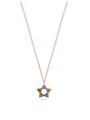 Collana Donna Liujo LJ2451 in Acciaio 3161l Pvd Oro Rosa con Cuore e Zirconi Multicolor